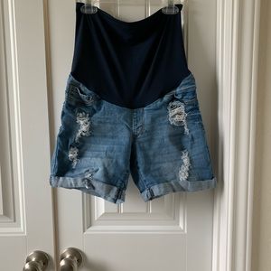 Maternity jean shorts